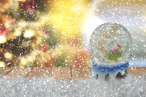 Christmas snow globe. Nowy rok — Zdjęcie stockowe