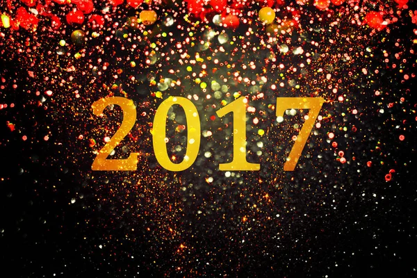 Neujahrsdekoration, Nahaufnahme auf goldenem Hintergrund — Stockfoto