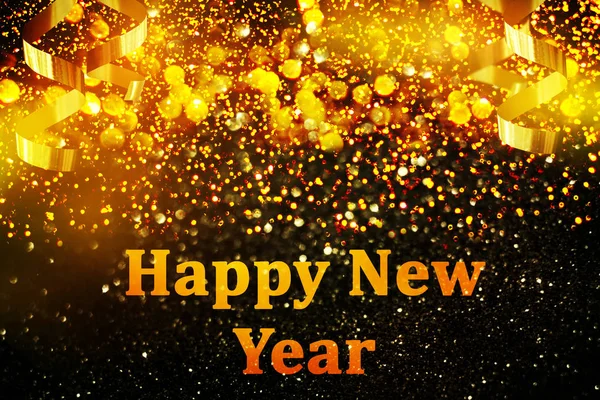 New year decoration,Closeup on golden background — Stock Photo, Image