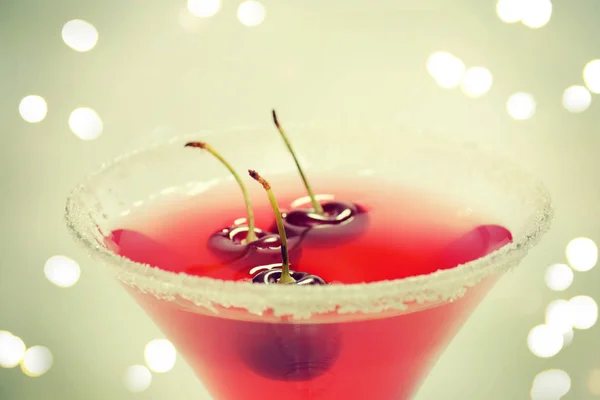 Red cocktail with cherry — Stock Photo, Image