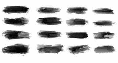 Tasarımınız ve vektörünüz için siyah suluboya fırça ayarlandı.