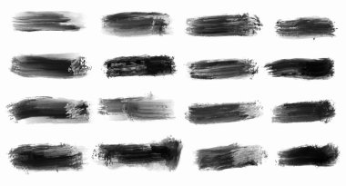 Tasarımınız ve vektörünüz için siyah suluboya fırça ayarlandı.