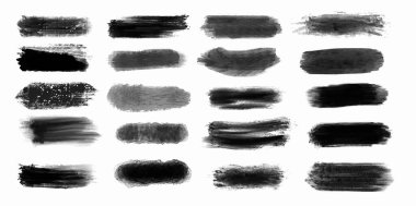 Tasarımınız için siyah grunge fırçası ayarlandı, vektör