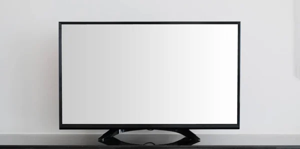 Світлодіодний Телевізор Порожній Білий Екран Стіні Дизайну Концепція Дизайну Реклами — стокове фото