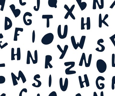 Dijital alfabe seamless modeli. Vektör çizim