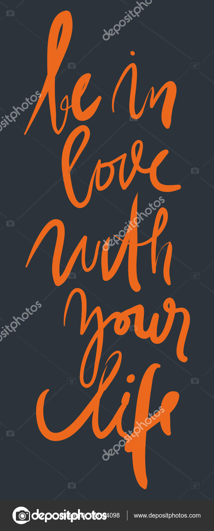 Be in love with your life Motivational quote Modern hand lette — Stock Vector