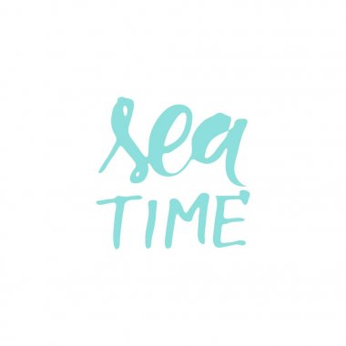 Deniz tırnak. El çizimi tasarımınız için yazı. Deniz benim evim. Mutluluk bir deniz gibi. Sen, ben ve deniz