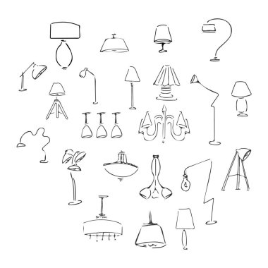 Lamba doodle kroki. Tasarımınız için elle çizilmiş illüstrasyon