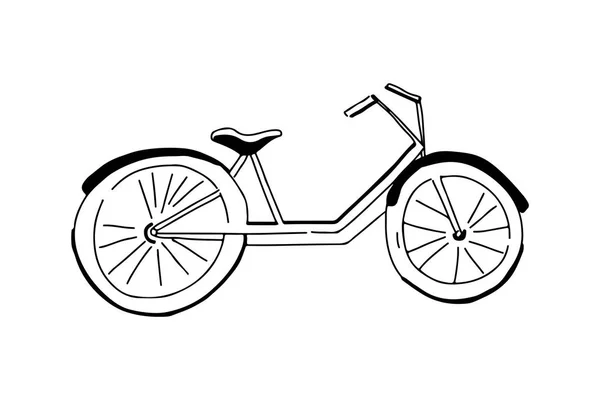 Citation de motivation. Vélo dessin à la main vecteur vintage — Image vectorielle
