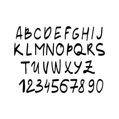 Elle yazılmış yazı. Modern el yazı stili. Tam sürüm. 