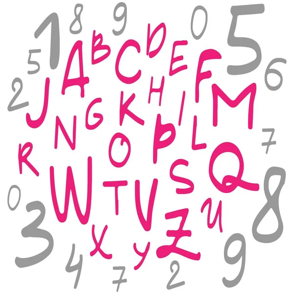 손 글꼴 작성입니다. 현대 손 글자 스타일입니다. 전체 버전. — 스톡 벡터