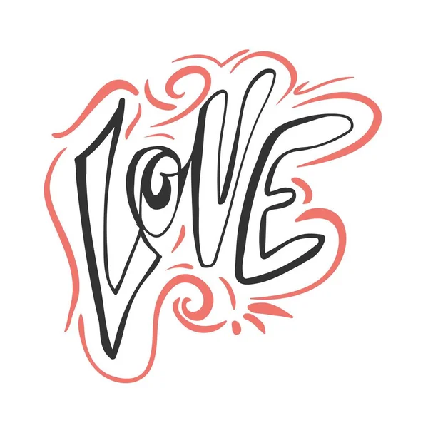 Amore. Lettere a mano e tipografia personalizzata per il tuo design. Doodle. — Vettoriale Stock