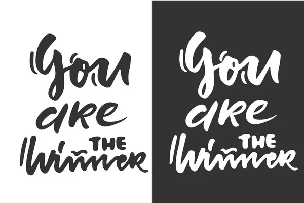 ENTER om te winnen. Vector hand belettering banner. — Stockvector