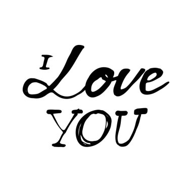 Seni seviyorum. El yazı ve tasarımlarınız için özel tipografi