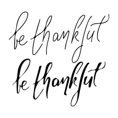  şükret. Elle çizilmiş tee grafik. Medya için tipografik baskı poster.