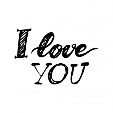 Seni seviyorum. El yazı ve tasarımlarınız için özel tipografi