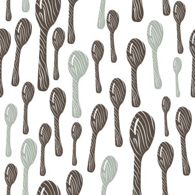 Kaşık seamless modeli. Elle çizilmiş illüstrasyon