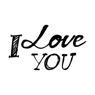 Seni seviyorum. El yazı ve tasarımlarınız için özel tipografi