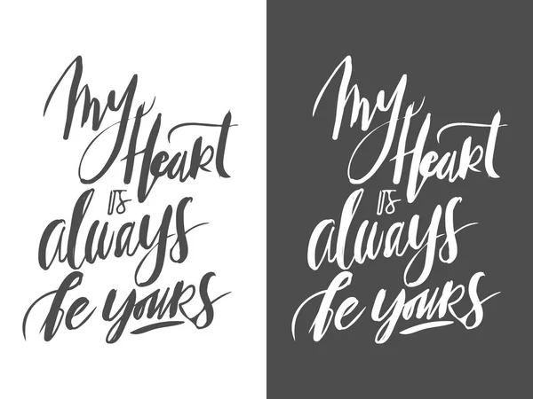 Ensemble de citations motivantes sur l'amour. . Lettrage à la main et typographie personnalisée pour votre conception. Vecteur — Image vectorielle