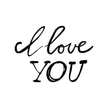 Seni seviyorum. El yazı ve tasarımlarınız için özel tipografi