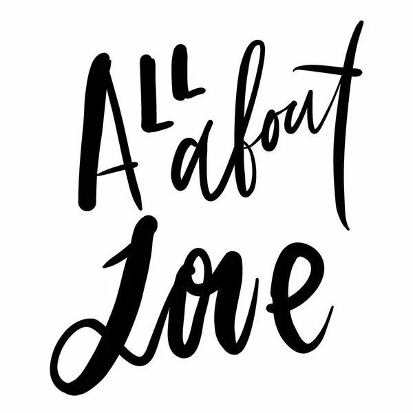 Hand lettering about love illustration for your design. — Stock Vector