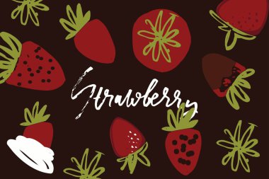 Çizilmiş çilek öğeleri sizin için el