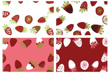 Çilek elle çizilmiş renk illüstrasyon tasarımınız için: çanta, t-shirtler, duvar kağıdı