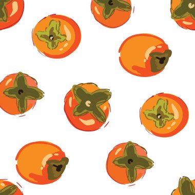 Vektör çizim Persimon el çekilmiş