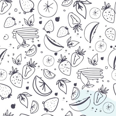 Meyve seamless modeli. Suyu, detoks su elle çizilmiş arka plan 