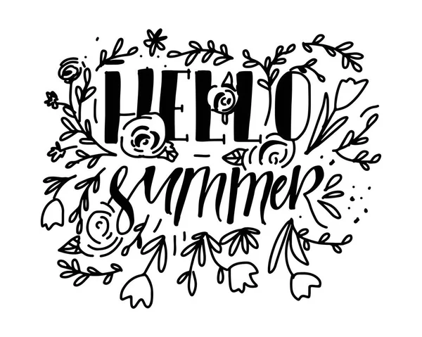 Hallo Sommer. Handschrift Vintage Zitat für Sie — Stockvektor