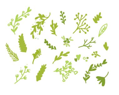 Çiçek doodle elle çizilmiş ayarla