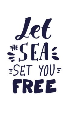 Tasarımınız için el yazı. Deniz alıntı. Vintage tarzı