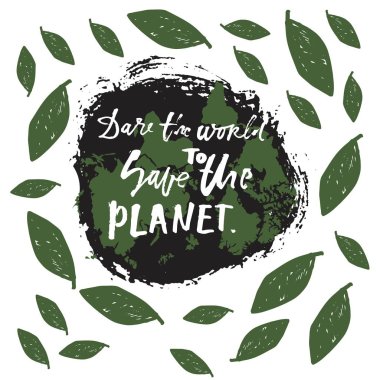 Earth day card template, simply vector illustration 