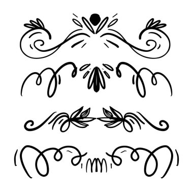 Dividers. Floral decorative ornaments. Vector illustration isolated on white background.