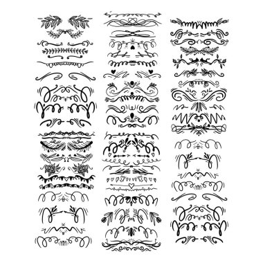 Dividers. Floral decorative ornaments. Vector illustration isolated on white background.