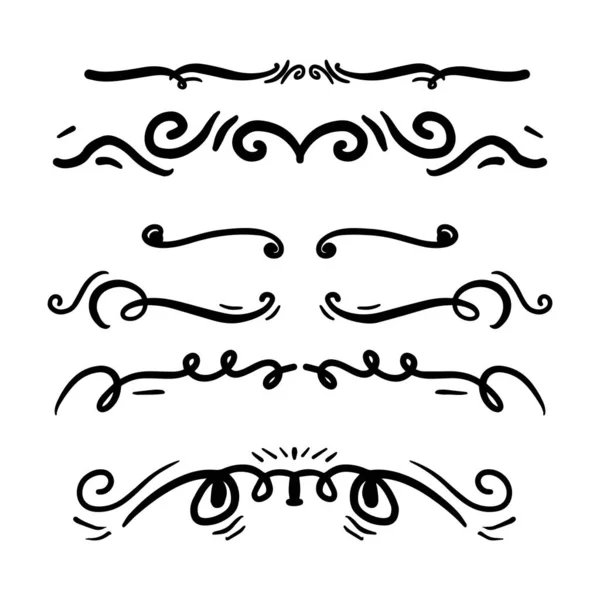 Dividers Floral Decorative Ornaments Vector Illustration Isolated White Background — 图库矢量图片