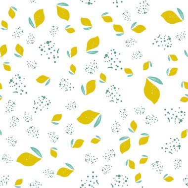 Lemons seamless pattern, copy space
