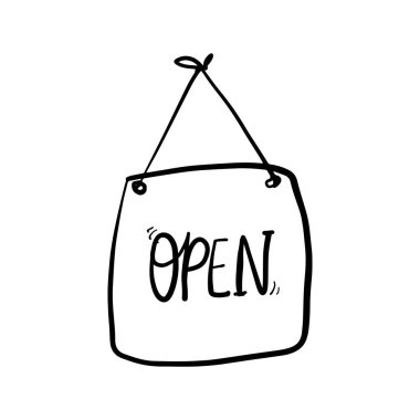 Open lettering, typography graphics, simply vector illustration 