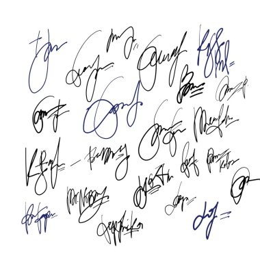 Beyaz arkaplanda imzalar 