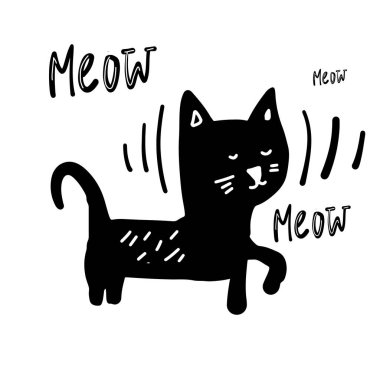 Kedi motivasyonu alıntısı. Tişört baskı tasarımı, tipografi grafikleri.