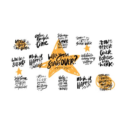 İlham verici alıntılar. Tişört baskı tasarımı, tipografi grafikleri. 