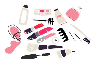 Makyaj, vektör illüstrasyonu 