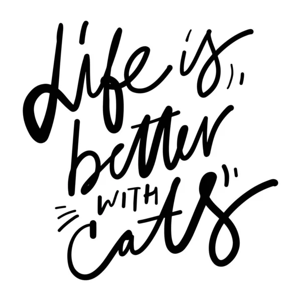 Katzen Motivationszitat Shirt Druckdesign Typografie Grafiken — Stockvektor