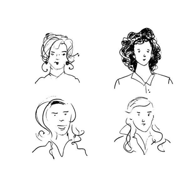 Filles illustration dessinée à la main — Image vectorielle