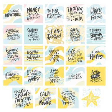 Olumlu motivasyon alıntıları. Tişört baskı tasarımı, tipografi grafikleri.