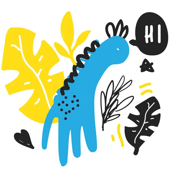 Illustration Plate Dinosaure Pour Votre Conception Ours Bagel — Image vectorielle