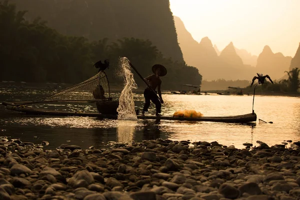 Pescadores en el río Li — Foto de Stock