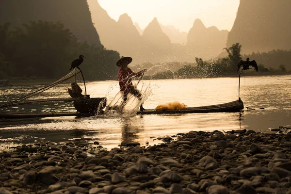 Pescadores en el río Li — Foto de Stock