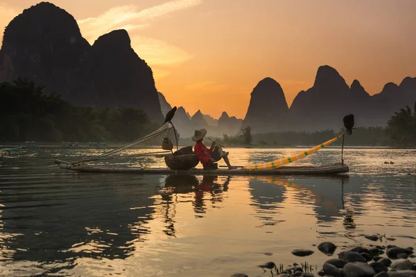 Pescadores en el río Li — Foto de Stock