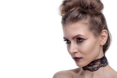 yaratıcı makyajlı kız portresi.